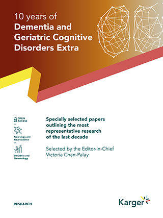 Cover 10 years of Dementia and Geriatric Cognitive Disorders EXTRA